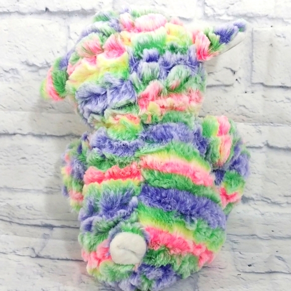 🔵BOGO FREE🔵 Rainbow Color Stuffed Animal Plush Bear? Easter Toy Holiday - Picture 3 of 5